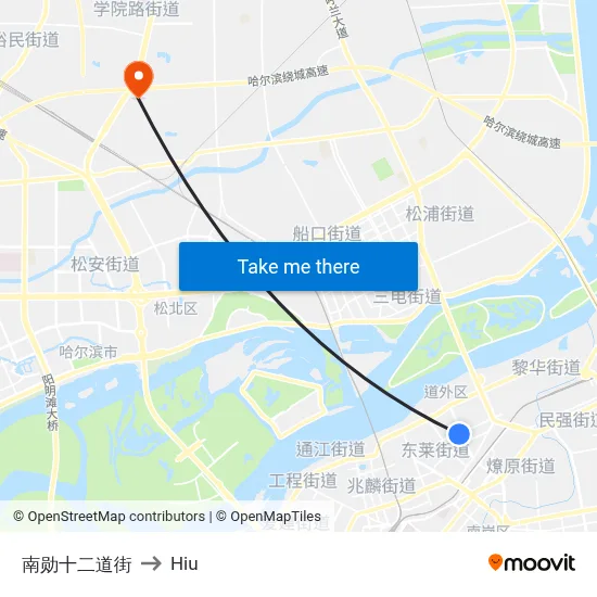 南勋十二道街 to Hiu map