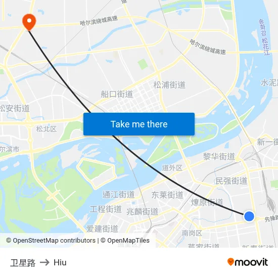 Satellite Road to Hiu map