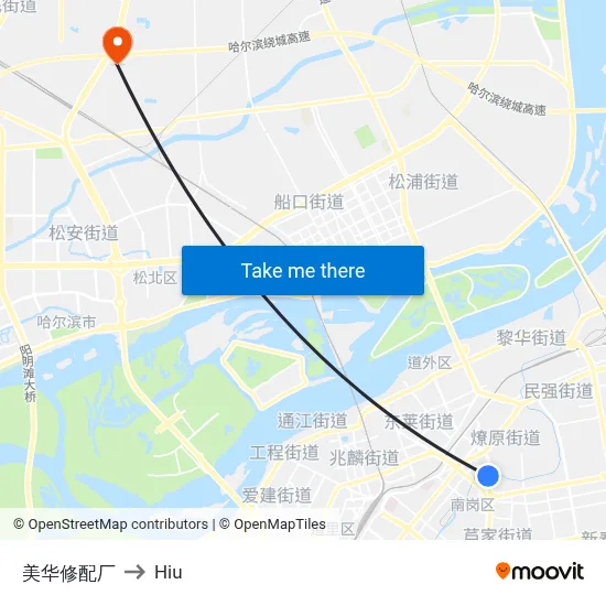 Meihua Repair Factory to Hiu map