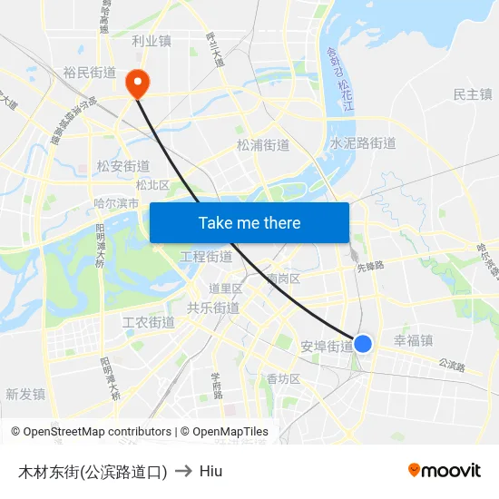 Timber East Street (Gongbin Road Junction) to Hiu map