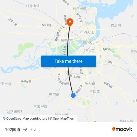 National Highway 102 to Hiu map