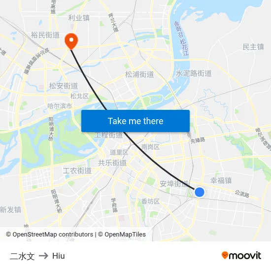 Second Water Station to Hiu map