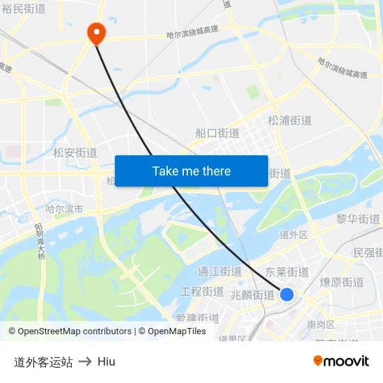 Daowai Bus Station to Hiu map