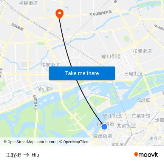 Engineering Street to Hiu map