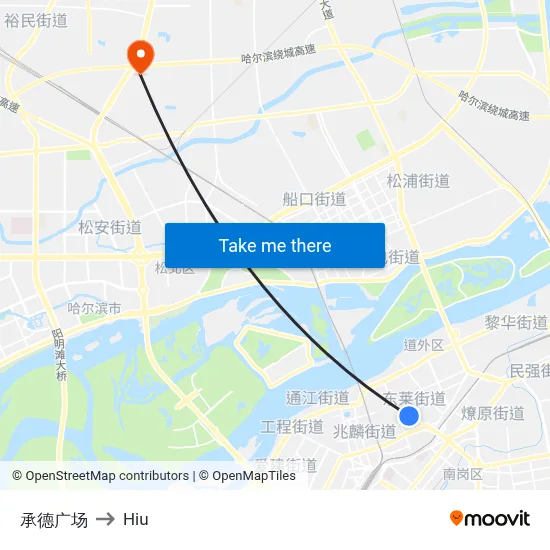 承德广场 to Hiu map
