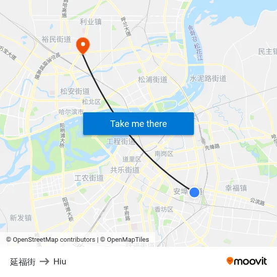 Yanfu Street to Hiu map