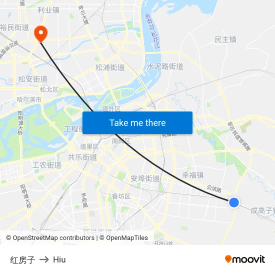 Red House to Hiu map