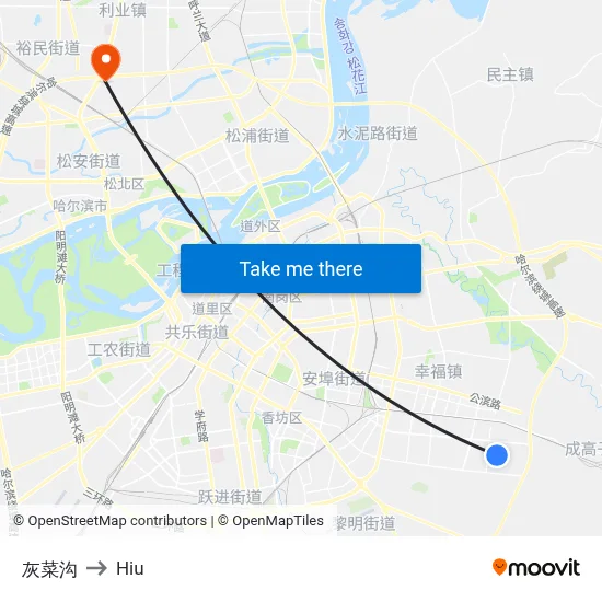 Huicai Ditch to Hiu map