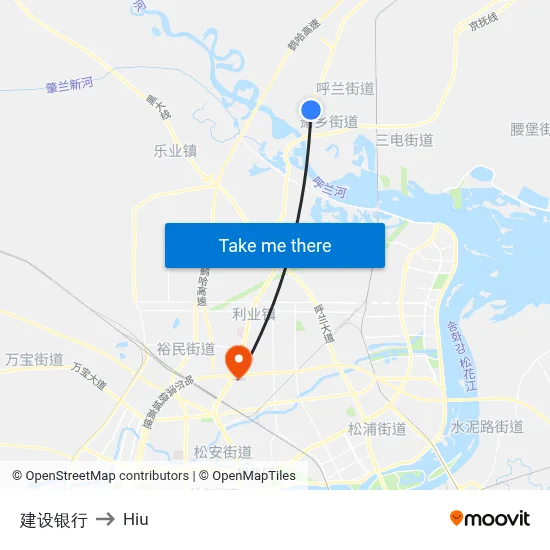 Construction Bank to Hiu map
