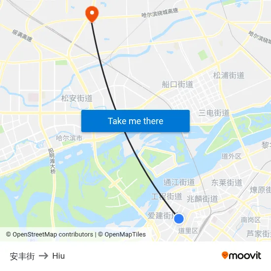 Anfeng Street to Hiu map
