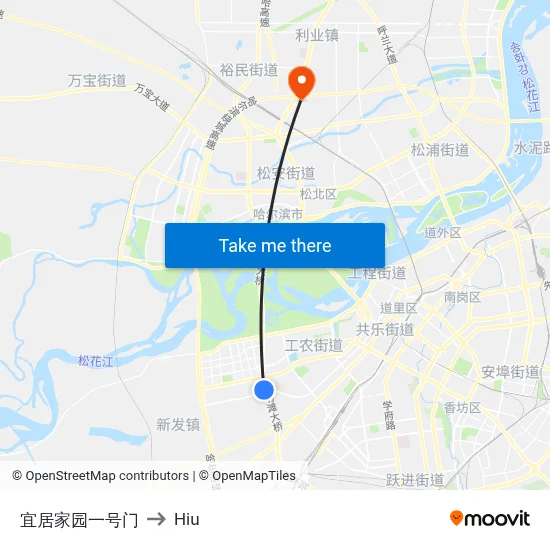 Yiju Garden Gate 1 to Hiu map