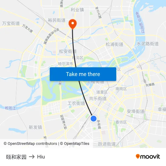 Yihe Residential Complex to Hiu map