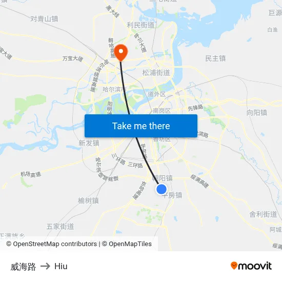 Weihai Road to Hiu map
