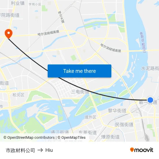 Municipal Materials Company to Hiu map