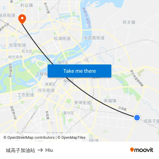 Chenggaozi Gas Station to Hiu map