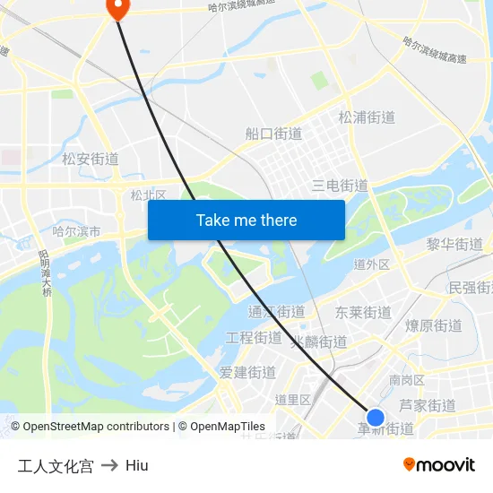 Workers' Cultural Palace to Hiu map