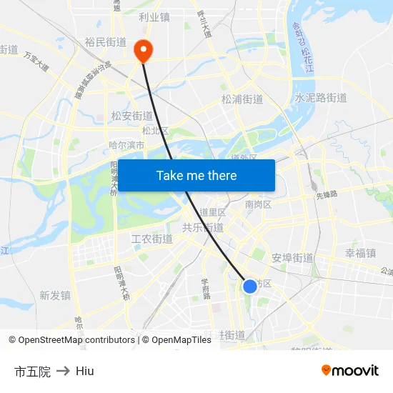 City 5th Hospital to Hiu map