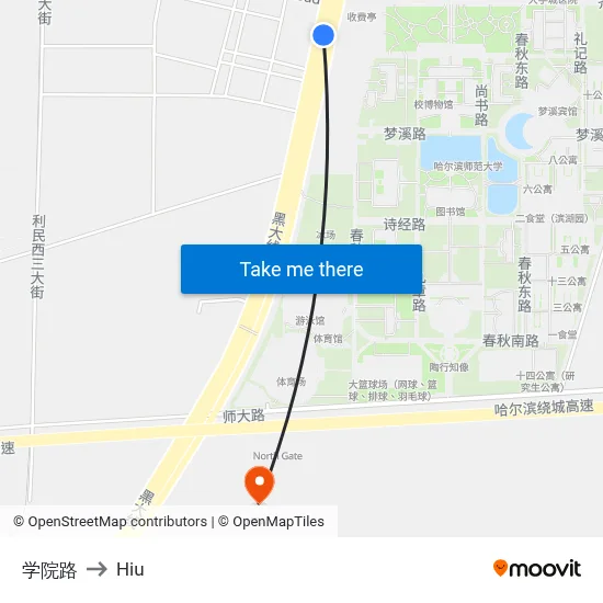 College Road to Hiu map