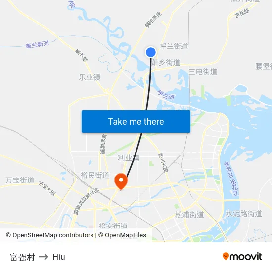 Fuqiang Village to Hiu map