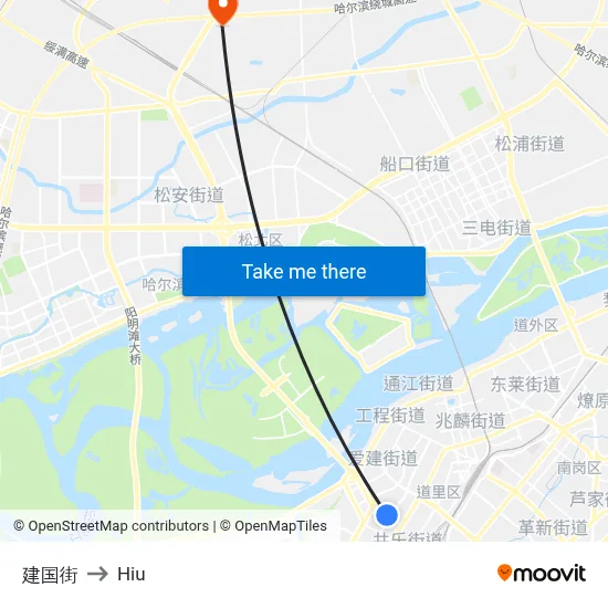 Jianguo Street to Hiu map
