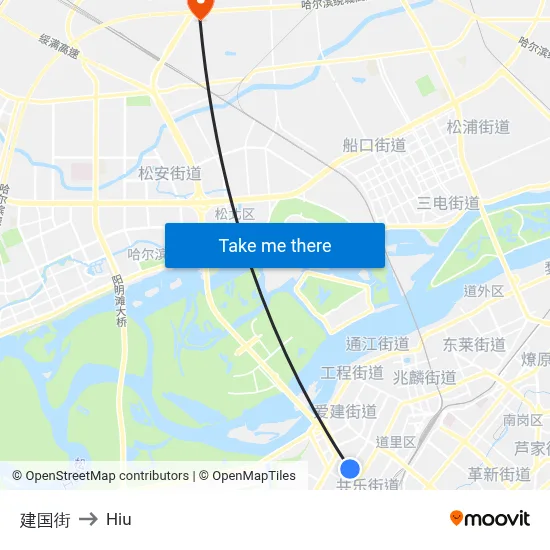Jianguo Street to Hiu map