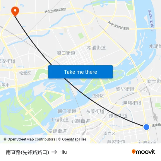 Nanzhi Road (Xianfeng Road Intersection) to Hiu map