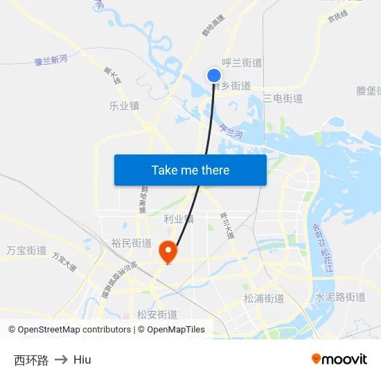 West Ring Road to Hiu map