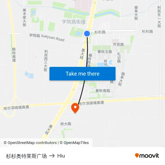 Shanshan Outlets Plaza to Hiu map