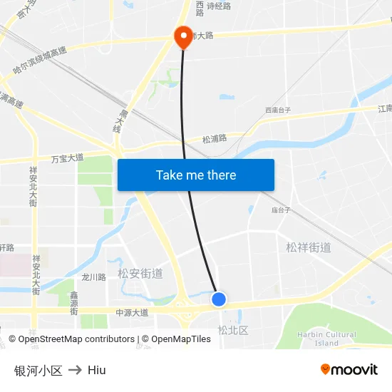 Galaxy Residential Complex to Hiu map