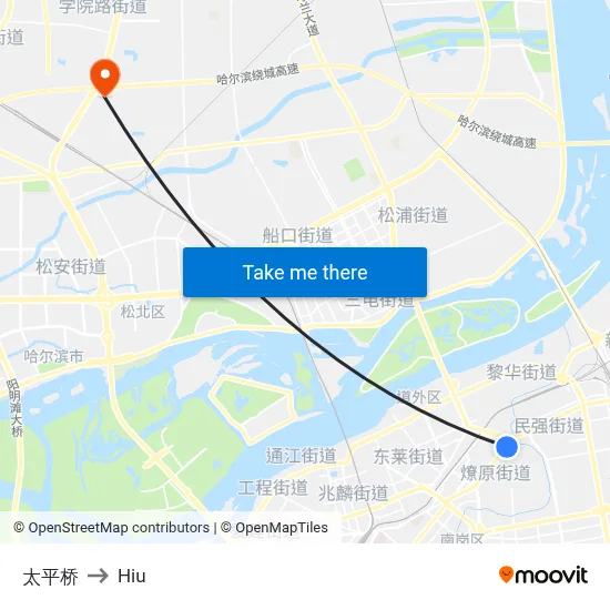 Taiping Bridge to Hiu map