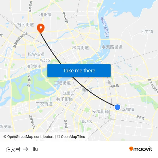 Xinyi Village to Hiu map