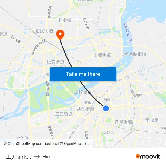 Workers' Cultural Palace to Hiu map