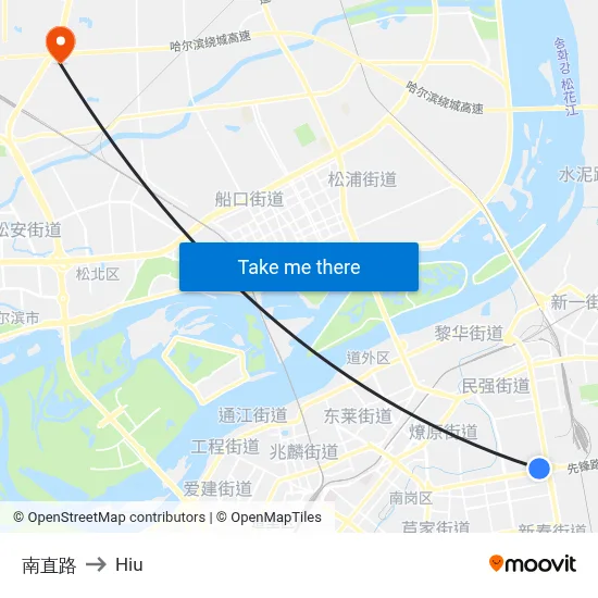 Nanzhi Road to Hiu map
