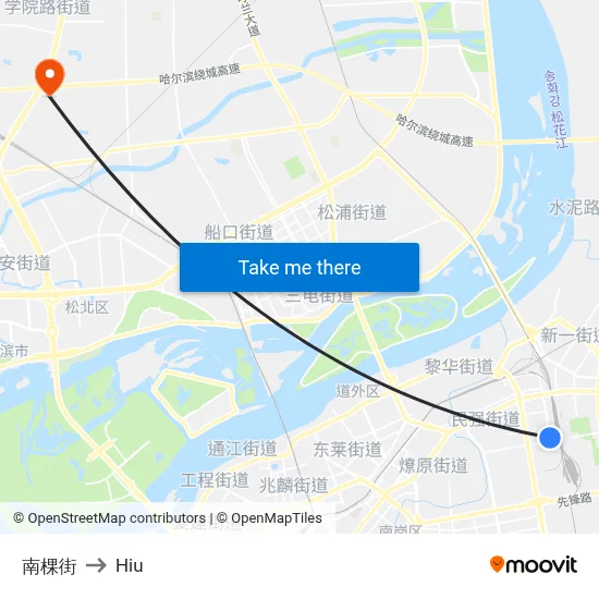 Nanke Street to Hiu map