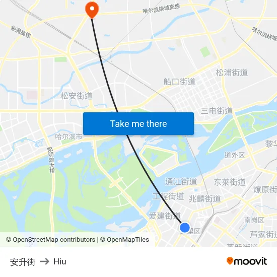 Ansheng Street to Hiu map