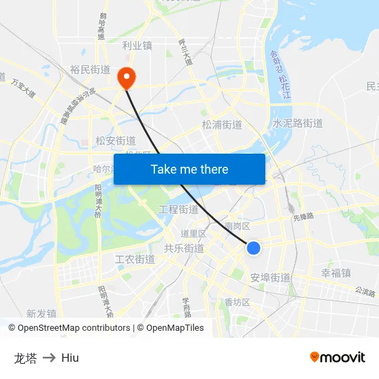 Dragon Tower to Hiu map