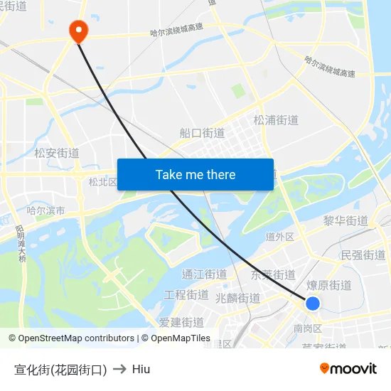 Xuanhua Street (Huayuan Street Intersection) to Hiu map