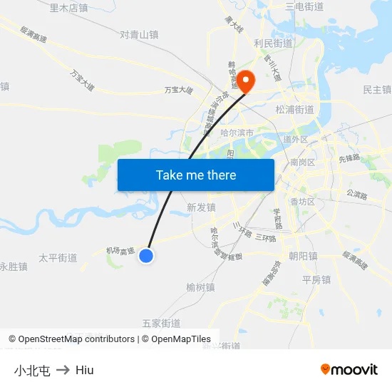 Little Beitun to Hiu map