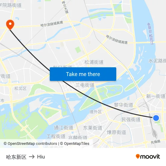 Ha East New District to Hiu map