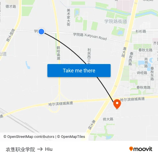 Agricultural Reclamation Vocational College to Hiu map