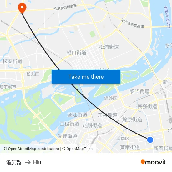Huaihe Road to Hiu map