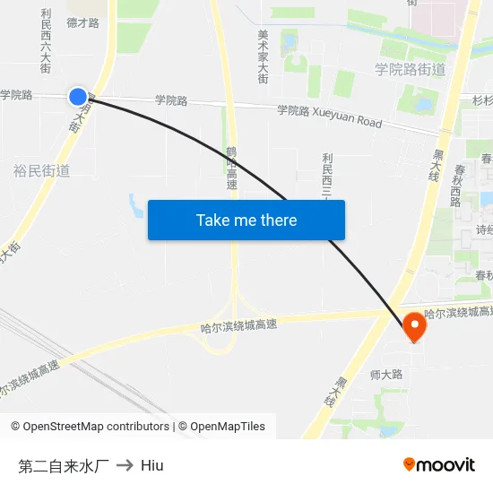 Second Water Plant to Hiu map