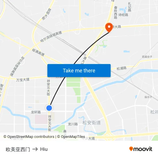 Oumeiya West Gate to Hiu map