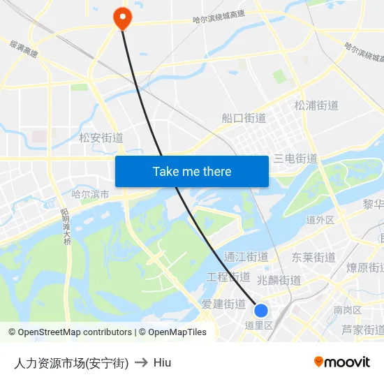 Human Resources Market (Anning Street) to Hiu map