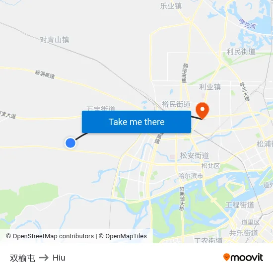 Shuangyu Village to Hiu map