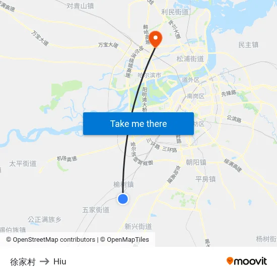 徐家村 to Hiu map