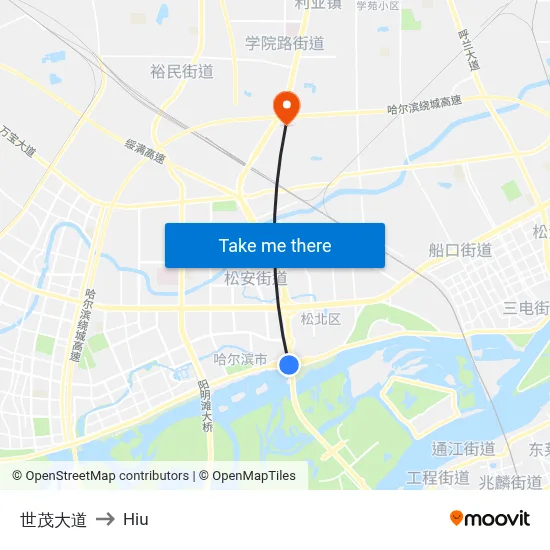 Shimao Avenue to Hiu map