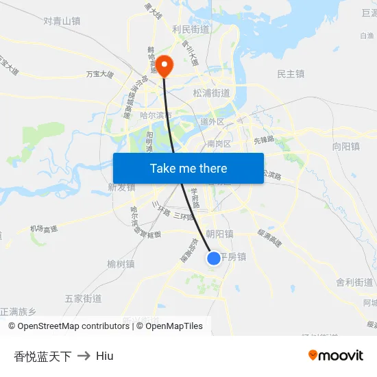 Xiangyue Blue Sky to Hiu map