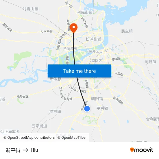 Xin Ping Street to Hiu map