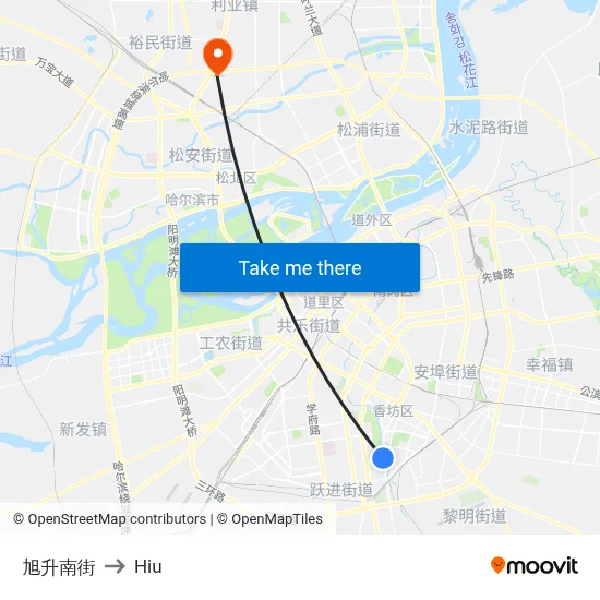Xusheng South Street to Hiu map